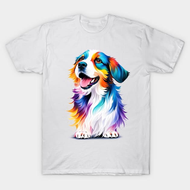 Cute Puppy In Watercolor Style - AI Art T-Shirt by Asarteon